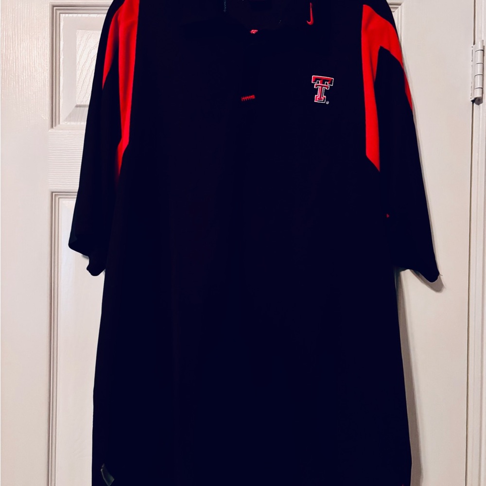 Nike Men's Black and Red Polo Shirt